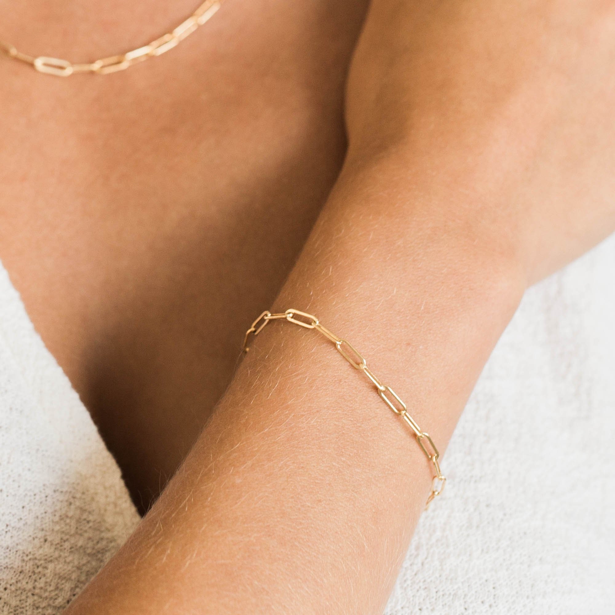 ◆VINTAGE HOLLYWOOD◆ Square Bold Chain Bracelet VH24NNBR170 Thick Rectangle Chain Bracelet / Paperclip Chain Bracelet