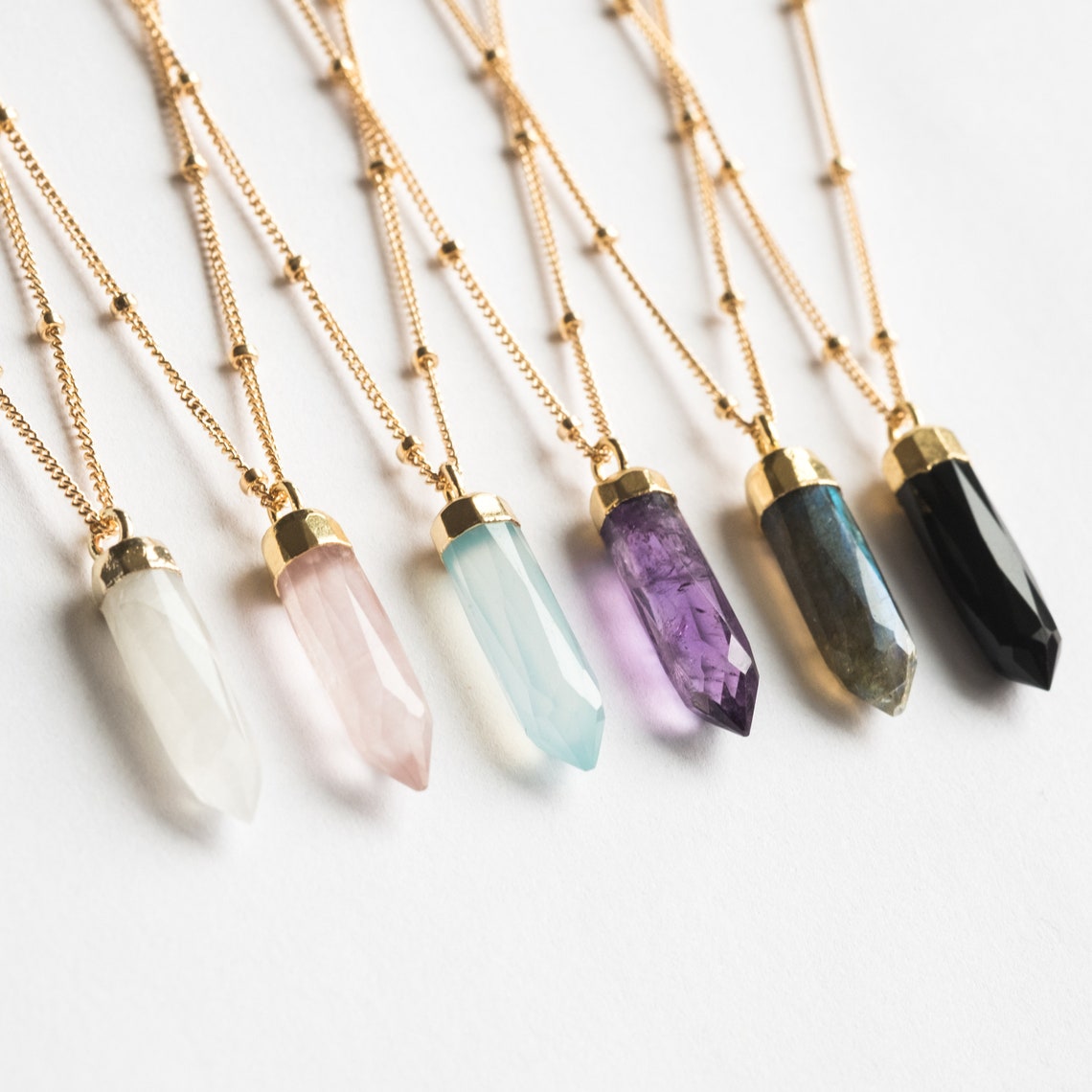 Black Onyx Necklace / Black Onyx Crystal Necklace / Black Etsy