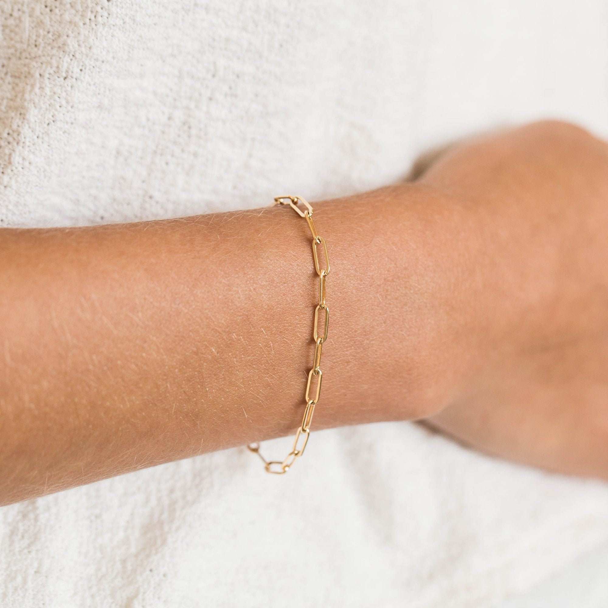 ◆VINTAGE HOLLYWOOD◆ Square Bold Chain Bracelet VH24NNBR170 Thick Rectangle Chain Bracelet / Paperclip Chain Bracelet