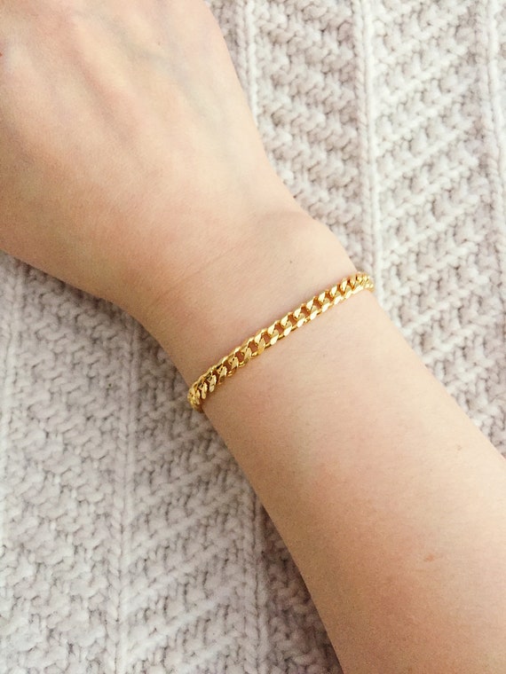 gold thick chain bracelet