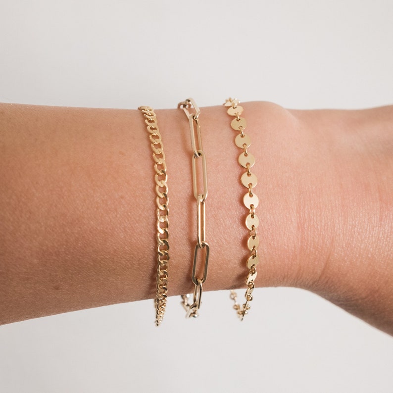 Paperclip Chain Bracelet / Gold Link Chain Bracelet / Silver Etsy