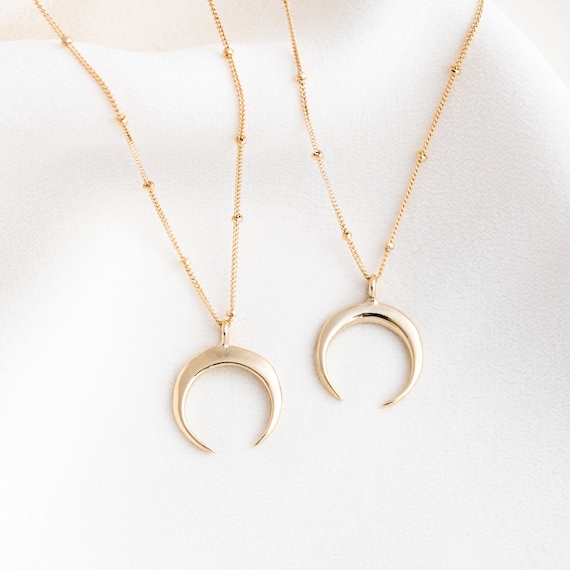 Boho horn necklace sale