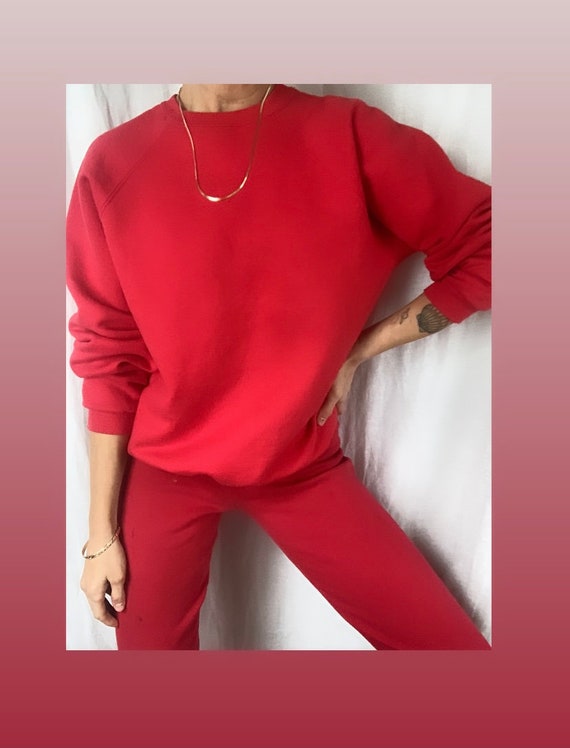 90's Red Cotton Sweatsuit