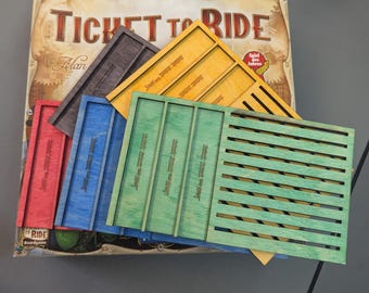 Upgrade Deluxe 5 pack colorfu! "First Class" Player Boards for Ticket To Ride, board game upgrades, dashboards