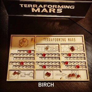 Deluxe Edition Handmade LARGE Lasercut & Engraved Wooden Terraforming Mars Player Dashboards Available in 1, 2, and 5 Packs image 3