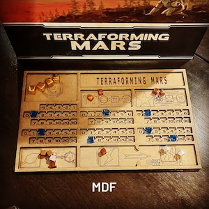 Deluxe Edition Handmade LARGE Lasercut & Engraved Wooden Terraforming Mars Player Dashboards Available in 1, 2, and 5 Packs image 4