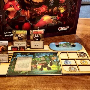 Handmade Wooden Upgrade Player Boards for all 4 famliars in Familiar Tales Board Game
