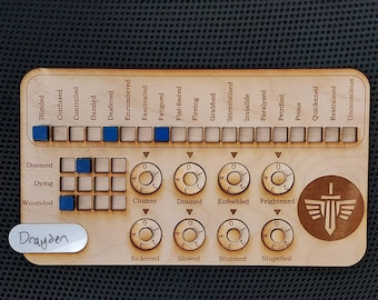 Pathfinder 2e Character Status Tracker, roleplaying game, wooden, analog class tracker