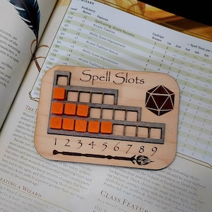 Deluxe Handmade Spell Slot Tracker for Dungeons and Dragons 5e dnd wizard sorcerer cleric druid bard and more