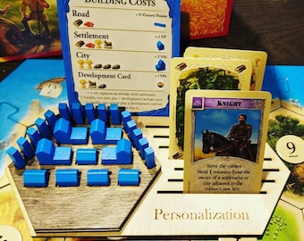 Deluxe component player token holders for Catan. Wooden upgrade. Personalizable. 4 or 6 pack