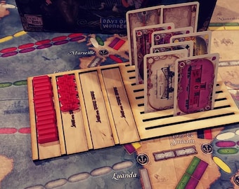 Extra Large Ticket to Ride Player Organizer Tray Upgrade for "Rails and Sails"  Laser Cut Wood Handmade