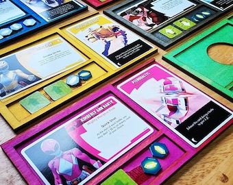 Handmade Upgraded Wooden Player Boards for Power Rangers Heroes of the Grid