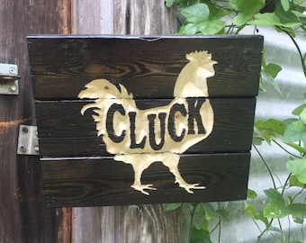 Dekor - Bauernhof Haus Dekor Huhn Huhn Zeichen - gackern - Land Küche Dekor - kostenloser Versand in die USA - Hühner - geschnitzt