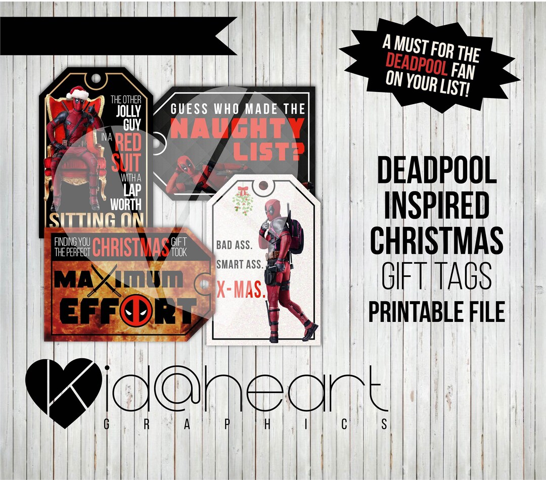 Deadpool Dead Pool Inspired / Gift Tag Set /printable File - Etsy
