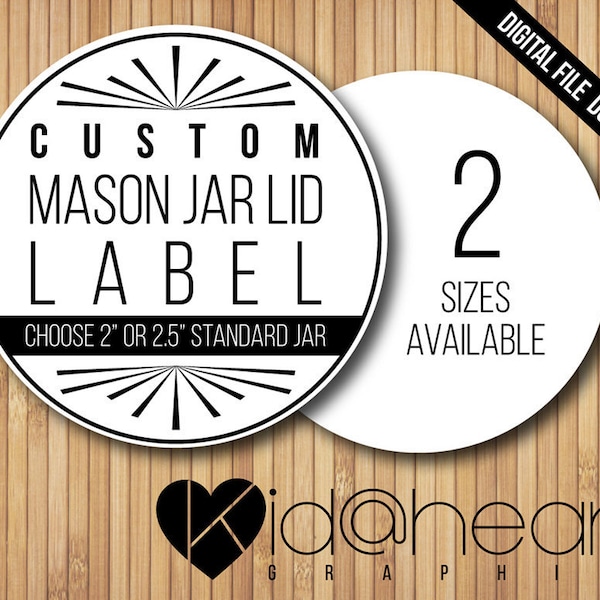 Mason Jar Lid Label - Etsy