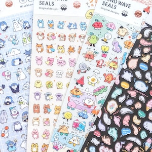 Schrullige Mini-Aufkleber | Wählen Sie 1 oder Set | MINDWAVE JAPAN | Baby Sticker Blatt Babypartygeschenk Journaling kawaii Tiere