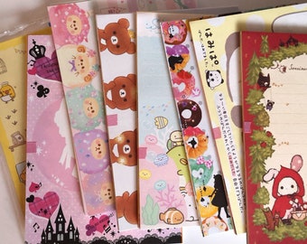 30 blocs de notas kawaii grandes / bolsa sorpresa / Marcas japonesas San-x Kamio Crux Q-Lia / Papelería para amigos por correspondencia