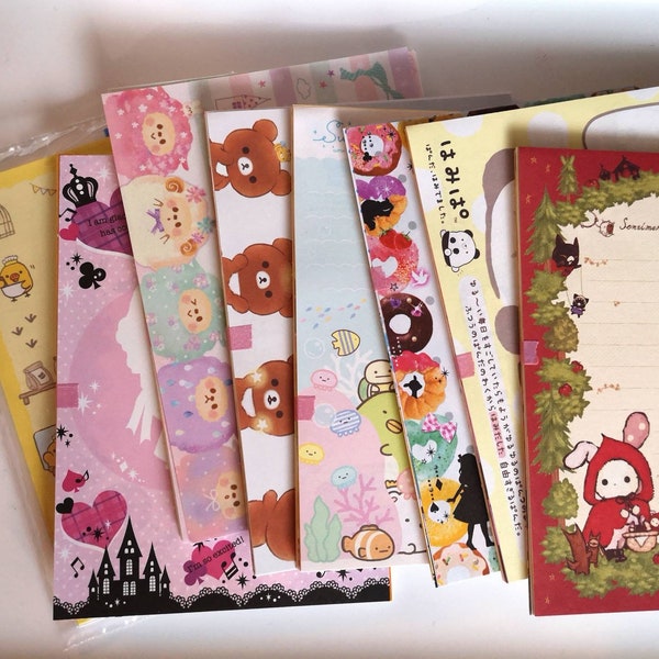 large kawaii memos 30 sheet grab bag- San-x Crux Japanese Stationery Paper for Penpals