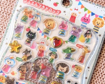 Wonderful Friends 3D Hard Sticker | Resin | KAMIO |  Unique and Kawaii Deco DEN Kira Kira  BONBON  Drop