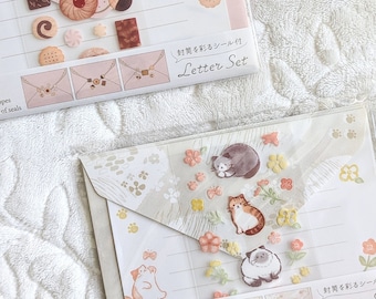 Juego de letras / Elige 1 / ACTIVO / Textura suave / Troquelado / Galletas japonesas kawaii con forma de gato