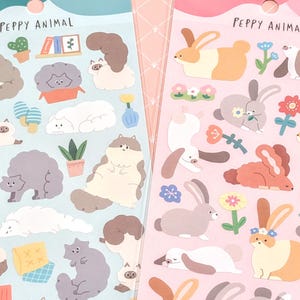 Preppy Bunny Cat Stickers | MINDWAVE JAPAN | Sticker Sheet  journaling kawaii