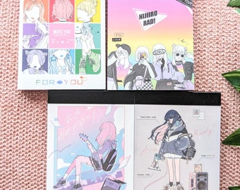 Mini Memo Pad - Girls-  Hallyu Inspiration Japanese Stationery Paper for Penpals Snailmail kpop bujo journaling notes fashion wiwt