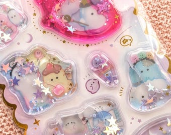 Ghosties B | 3D Water Glitter Shaker Sticker Sheet | CRUX Japan | for Deco Den Projects Scrapbooks Penpals Planners and Crafting