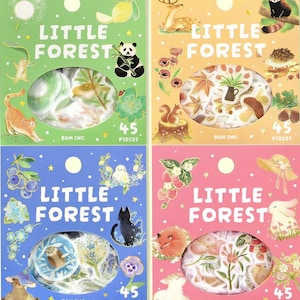 Kleine Waldtiere | 1 oder 4er Set | BGM | Washi Sticker Papiersack | Golddetails | Journaling | Wildtiere Hirsche Panda Kaninchen