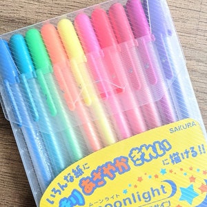 Sakura MOONLIGHT Gelstifte - leuchtende lebendige Farben mit seidenmattem Finish - Set mit 10 Farben