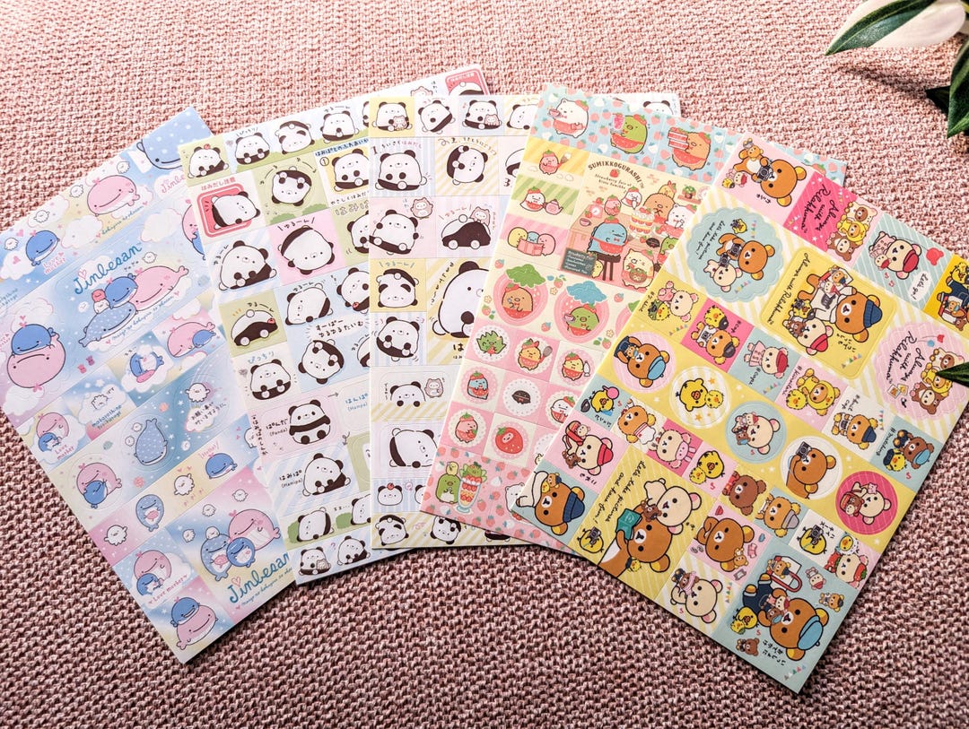 Sticker Jimbe SAN-X | Sticker Sheet | Detective Rilakkuma Jinbe Whale Strawberry ...