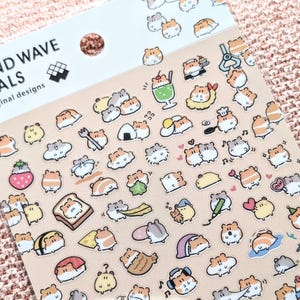 Amigos del hámster Hamu / Elige 1 o conjunto / Mini pegatinas / MINDWAVE JAPAN / Hoja de pegatinas para baby shower, regalo, diario, animales kawaii