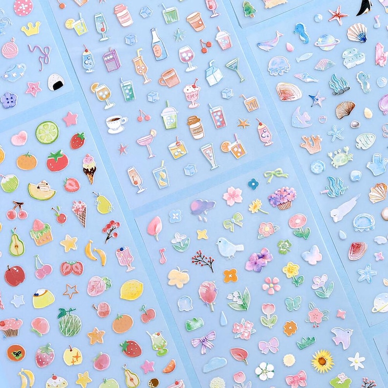 3D D Soft Texture Stickers | BGM | Shimmer | Japan Delicate Kawaii ...