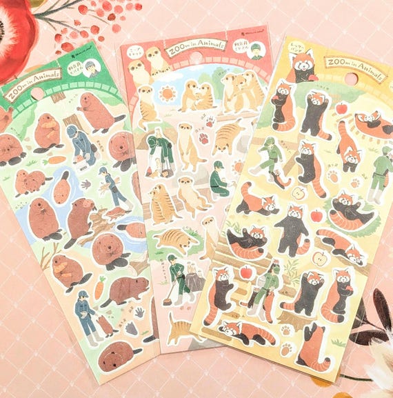 Red Panda Zoo Animals  | NB Co | Paper Matte Texture | Pick 1 or Set |  From Japan