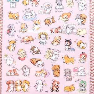 Welpen | Wählen Sie 1 oder Set | Mini Sticker | MINDWAVE JAPAN | Sticker Sheet Babypartygeschenk Journaling kawaii tiere hunde inu