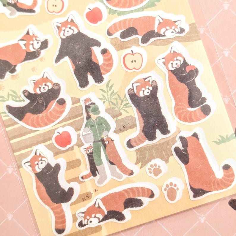 Red Panda Zoo Animals | NB Co | Paper Matte Texture | Pick 1 or Set | From Japan image 10