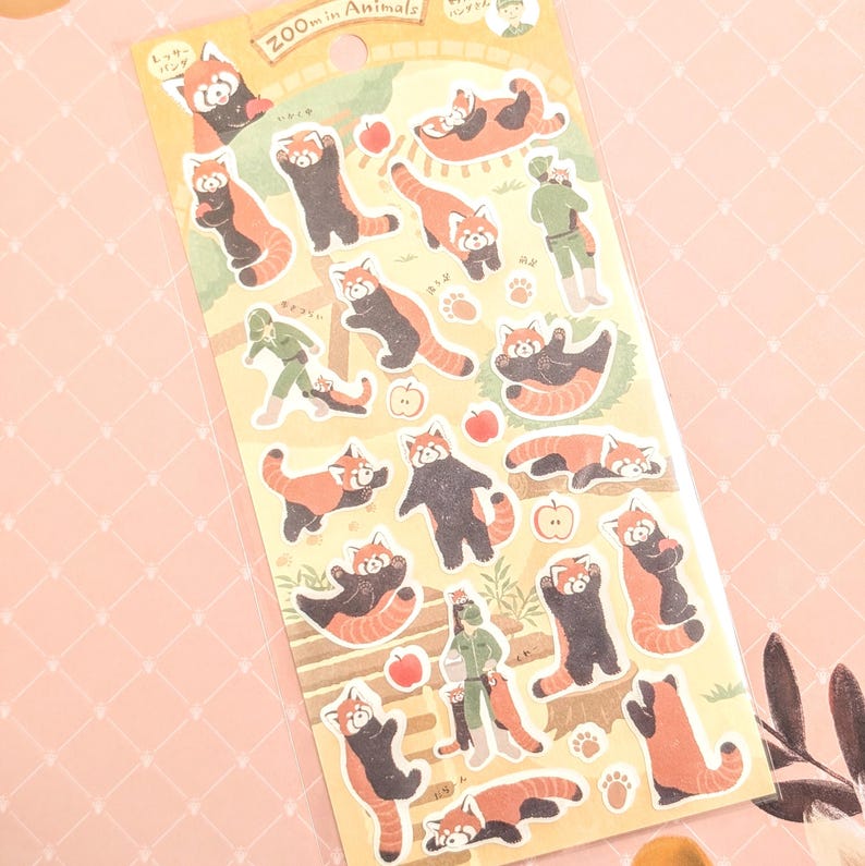 Red Panda Zoo Animals | NB Co | Paper Matte Texture | Pick 1 or Set | From Japan image 9