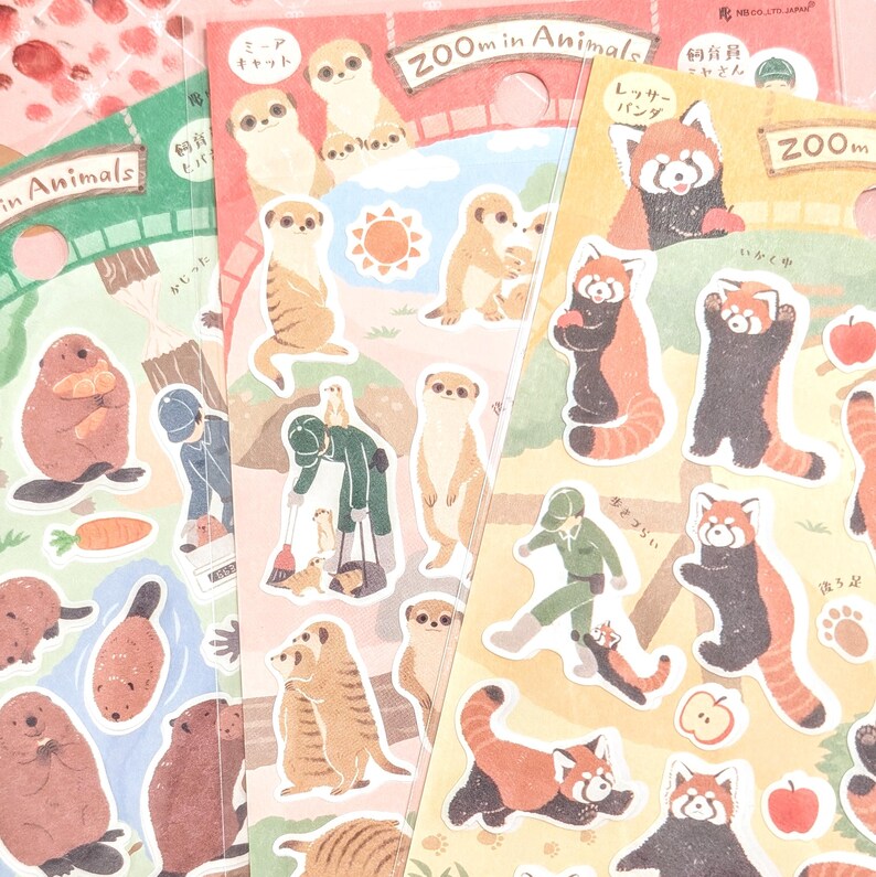 Red Panda Zoo Animals | NB Co | Paper Matte Texture | Pick 1 or Set | From Japan image 2