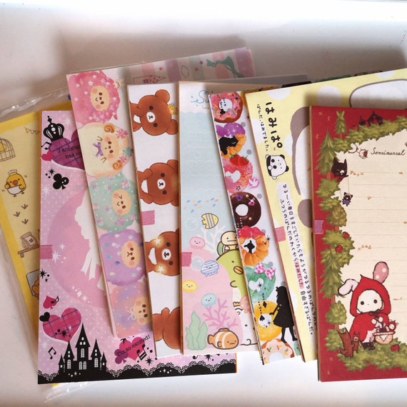 Large Kawaii Memos 30 Sheet Grab Bag San-x Crux Japanese Stationery Paper  for Penpals 