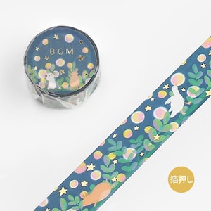 Varios / Cinta washi / BGM / Acentos de láminas de plata y oro / Jardín de ensueño con flores rosas