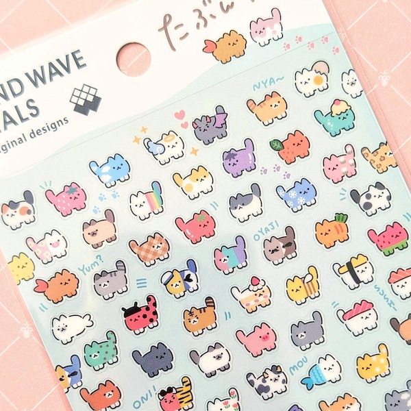 Disguised Cat! Mini Stickers  | MINDWAVE JAPAN | Sticker Sheet journaling kawaii