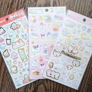 Hello Kitty Sanrio Characters Großer Sticker Bogen - Goldrand
