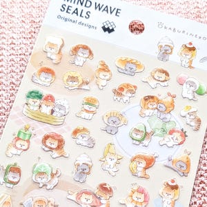 Kattenvoer | Kies 1 of set | Ministickers | MINDWAVE JAPAN | Stickervel babycadeau dagboek kawaii dieren kattenl