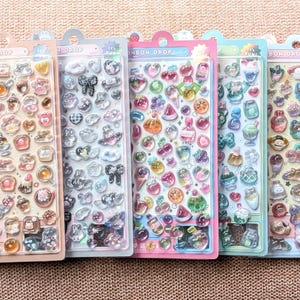 3D BONBON Sticker Tropfen Stick Siegel | Hartes Harz | Q-LIA |  Einzigartige und Kawaii-Deco-Höhle | 01