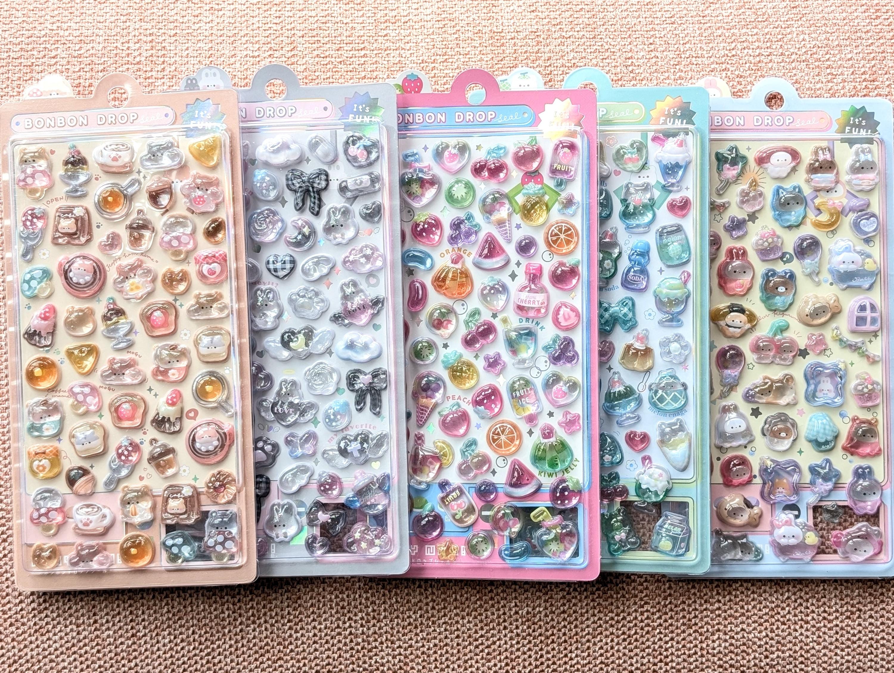 3D BONBON Sticker Drop Stick Seal | Hard Resin | Q-LIA |  Unique and Kawaii Deco Den | 01