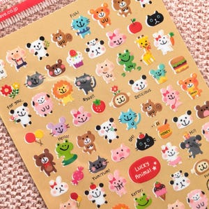 Dierenstickers Fuwa fuwa | MINDWAVE JAPAN | Stickervel journaling kawaii