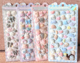 3D Hard Fuzzy Sticker FUWAFUWA Drop | Resin | Q-LIA |  Unique and Kawaii Deco DEN Kira Kira