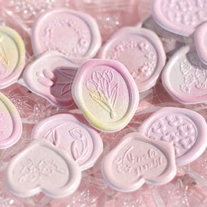 Sello de lacre falso / Pegatinas de espuma pastel / BGM JAPAN / Sobres para decorar con amigos por correspondencia / Periwinkle Pastel Purple Lavender Pink
