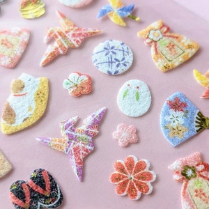 Traditional Festival - fuzzy sticker sheet - FORON JAPAN -  Scrapbooking Penpals Planners and Crafting CLEARANCE