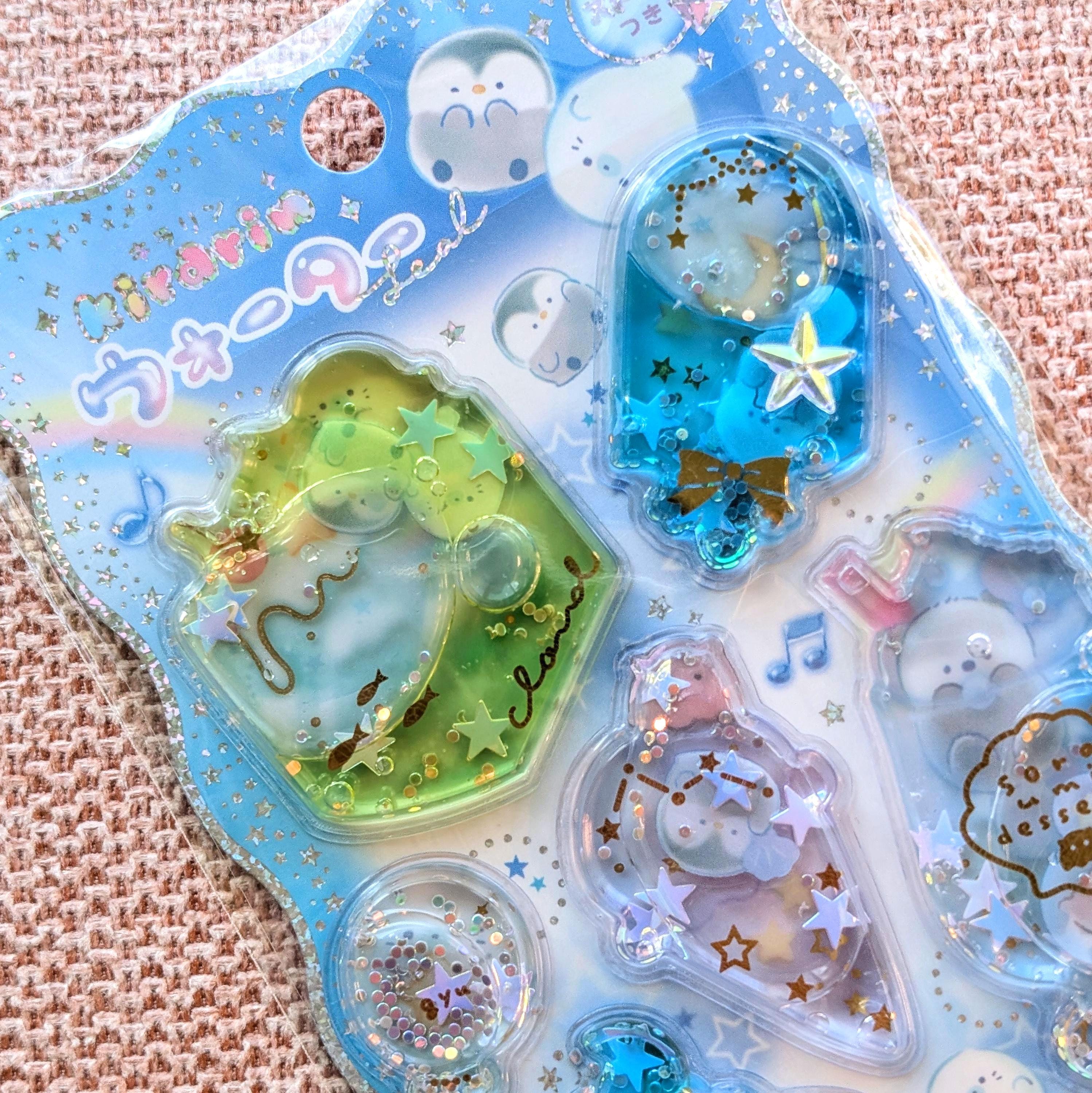 ペンギンとアザラシ｜3Dウォーターグリッターシェイカーステッカー