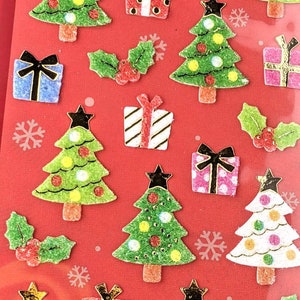 Foglio di adesivi con alberi di Natale in feltro / MINDWAVE JAPAN / Scrapbooking, Penpals, Planner, Biglietti e Artigianato